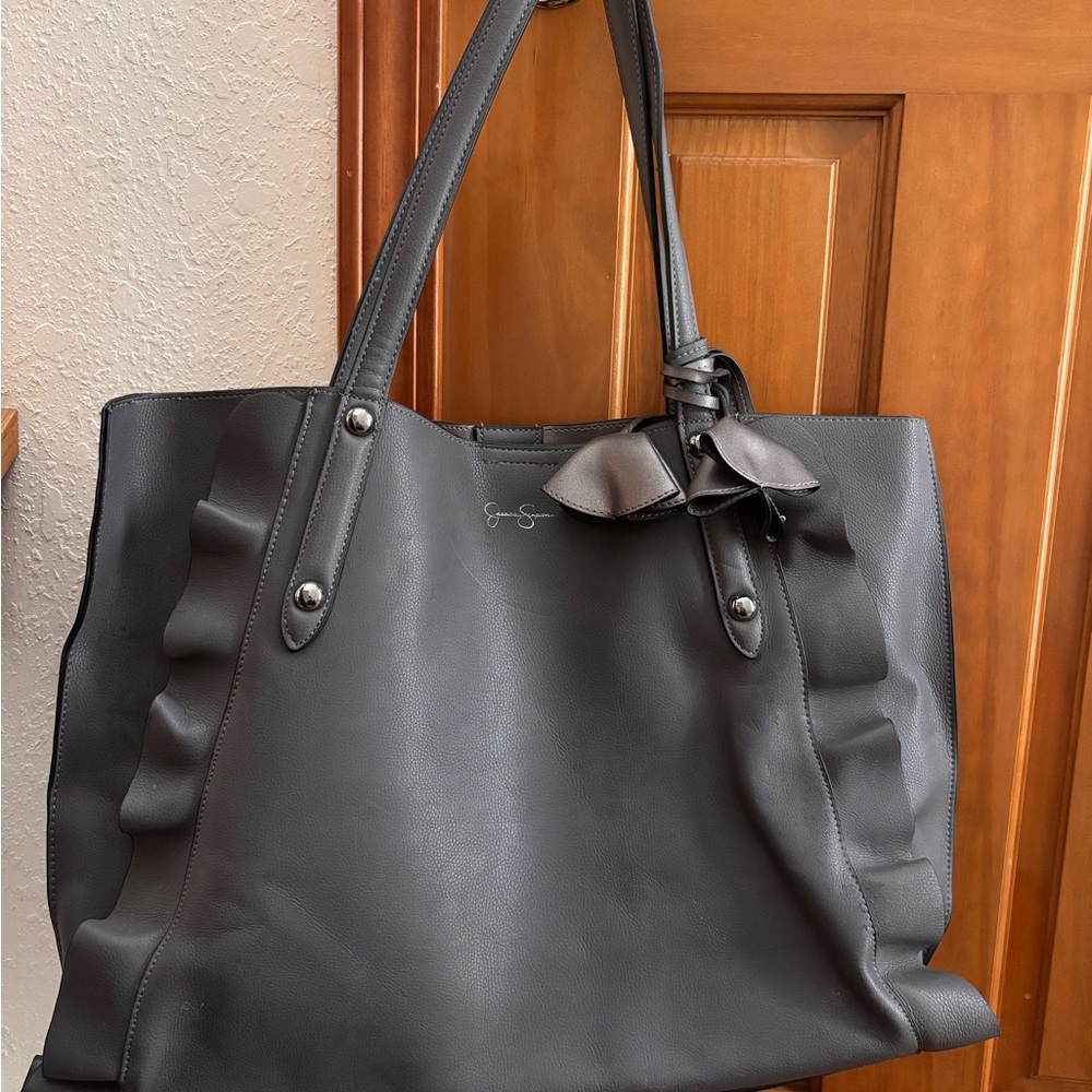 Jessica Simpson Black Ruffle Tote